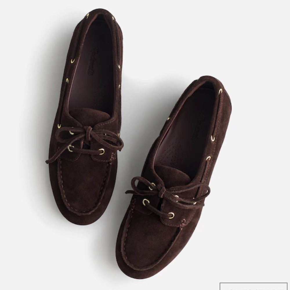 Madewell the Jamie Boat Shoe in Dark Carob